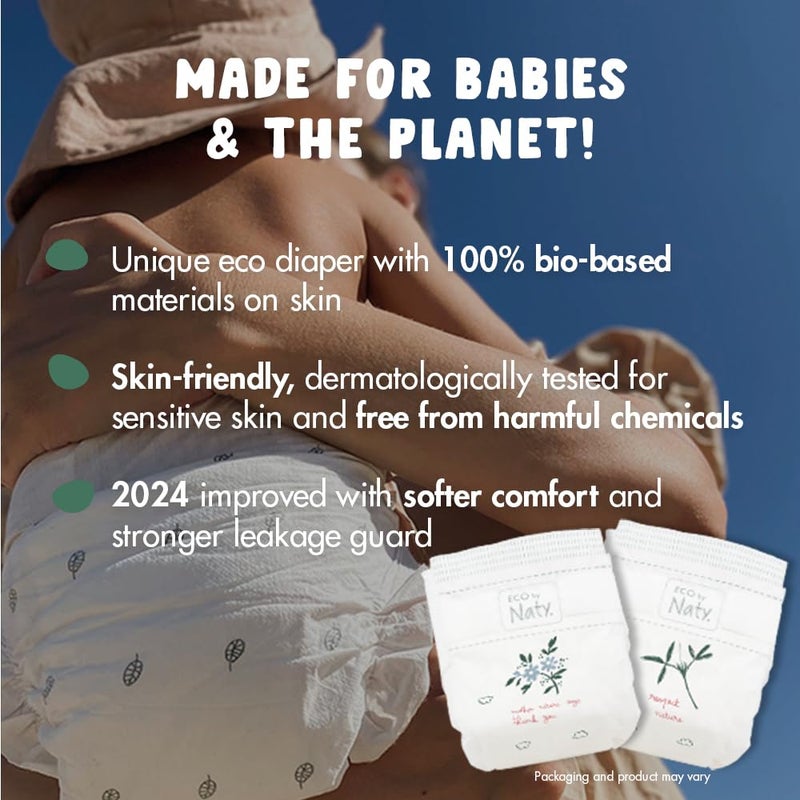 Eco by Naty Eco-Friendly Baby Diapers - 100% Plant-Based Materials on Skin, Soft, for Sensitive Skin & Super Absorbent (Size 5, 80 Count) - Image 3